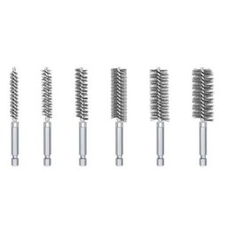 6 Pcs Steel Wire Hole Brush Set for Electric Drill Impact Drill Bore Brush Bronze Bore Brush