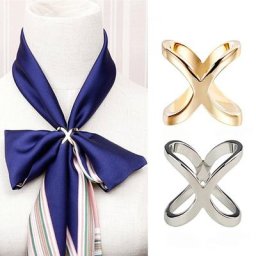 Broches en métal en forme de X pour femmes croix simple écharpe en cristal clip nœud support