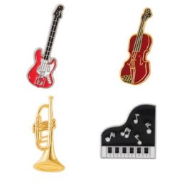 Épingle de Concert en émail personnalisé guitare saxophone Piano vêtements Badge de revers