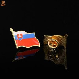 Badge commémoratif de cuisson en métal plaqué or Euro drapeau National de la slovaquie broche de