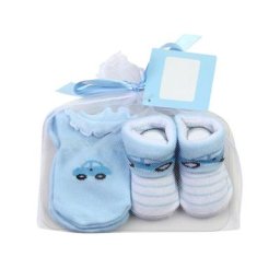 Chaussettes pour bébé + gants anti-rayures pour bébé garçon 0-6 mois cadeau pour nouveau-né