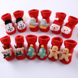 Chaussettes antidérapantes en coton pour bébé fille et garçon de 0 à 1 ans motif dessin animé