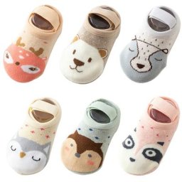 1 paire de chaussettes en coton doux pour bébé motif dessin animé pour fille et garçon