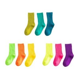 Chaussettes montantes en coton pour bébés filles et garçons chaussettes unisexes amples au-dessus