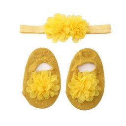 Chaussettes princesse à fleurs pour bébé de 0 à 12 mois ensemble de chaussettes + bandeau pour