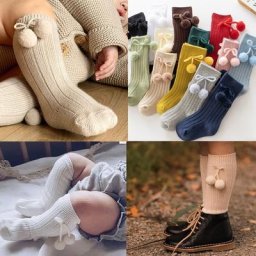 Chaussettes hautes sans boules pour bébés filles jambières style britannique princesse