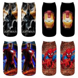 Chaussettes Courtes Imprimées Dessin Animé Mavel SpidSuffolk pour Garçon et Femme Accessoire