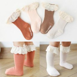 Chaussettes hautes en dentelle de coton doux pour bébés filles chaussettes pour enfants