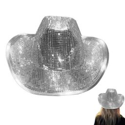 Chang-Chapeau de Cowboy en Verre Miroir Doux Fait à la Main Accessoire Photo Attrayant