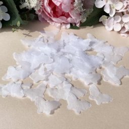 Confettis en papier bionickel able pour mariage arrose papillon blanc 56 mouches 10 invités