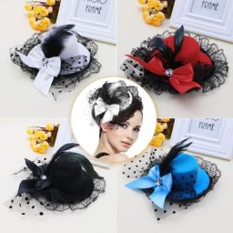 Pinces à cheveux en dentelle avec nœud pour femme mini chapeau haut de forme fascinateur de