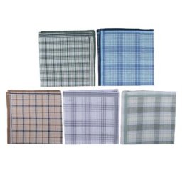 Mouchoirs 100% coton pour hommes | Paquet de 5 pièces pochette carrée Premium cadeau de fête de