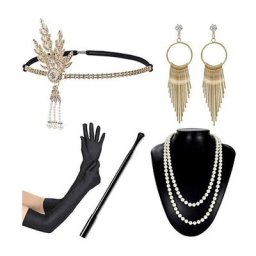 Gatsby – ensemble d'accessoires de Costume pour femmes gants longs 20s accessoires de collier