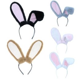 Bandeau de sauna lapin cerceau à cheveux en peluche longue coiffure cosplay