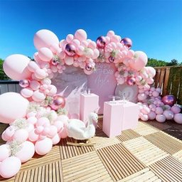 Guirxiété de Ballons Roses Macarons 160 Pièces Fond de ixd'Anniversaire Mariage ixPréChristophe