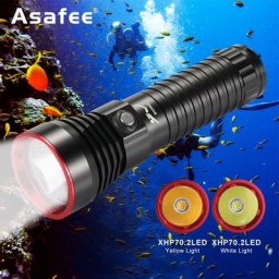 Asafee-Lampe de poche de plongée sous-marine étanche lampe de plongée la plus brillante torche