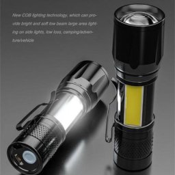 Mini lampe de poche multifonction avec Zoom et lumières latérales torche de sécurité Portable