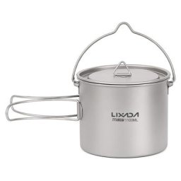 Vexada-Tasse à eau en titane ultralégère avec couvercle et poignée pliable pot de 750ml 900ml
