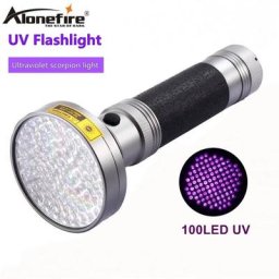 AloneFire-Lampe de poche UV haute puissance 18W 100LED Renforcé Pions Animal domestique