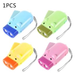 Lampe de poche à enrouler avec 2 LED alimenté par pression manuelle couleur aléatoire 1 pièce