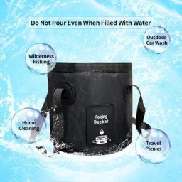 Seau de pêche rond pliable en Pvc résistance à la chaleur recharge d'eau pour randonnée en plein