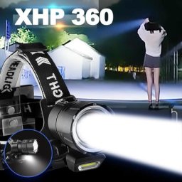 XHP360 phares Ultra puissants 18650 lampe frontale à LED haute puissance lampe frontale Zoomable