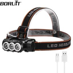 UiT-Lampe de poche LED étanche aste par USB lampe de sauna lampe frontale lampe de poche 3