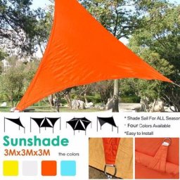 Voile pare-soleil triangulaire étanche UV 3m x 3m x 3m abri solaire auvent cour extérieure