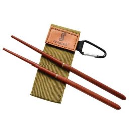 Baguettes pliables de voyage portables bois de santal rouge poignées amovibles