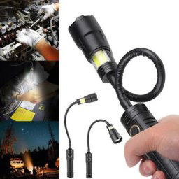 XGardens-Lampe de poche LED aste par USB lanterne ultra lumineuse lampe de poche magnétique