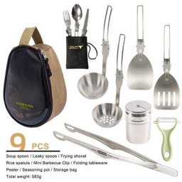 Ensemble de Mini-vaisselle pliante d'extérieur ustensiles de cuisine pique-nique Barbecue pêche