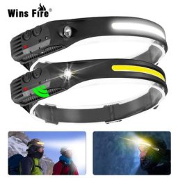Lampe frontale COB LED lampe frontale torche Rechargeable par USB 5 Modes d'éclairage lampe frontale