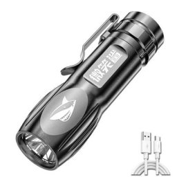 Mini Lampe de Poche LED Rechargeable par USB avec Support Torche Lumineuse pour le Bain