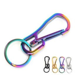 Porte-clés gourde en acier inoxydable pour hommes mousqueton classique clip de ceinture