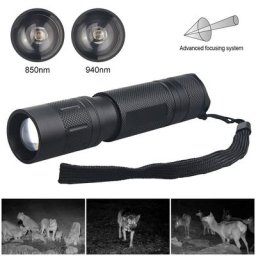 Lampe de poche infrarouge invisible avec vision nocturne lanterne zoomable lampe de poche de