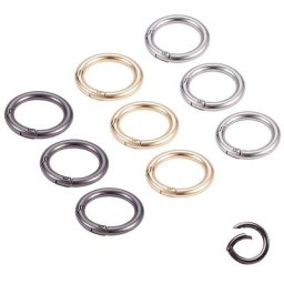 Fermoirs à ressort à joint torique en métal mousqueton rond ouvrable pinces à mousqueton pour sac