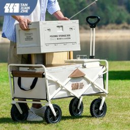 XIANZHE-Chariot Pliant Multifonction Grande Capacité Poignée Réglable 150L Portable Camping en