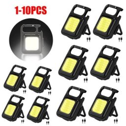 Mini Flashlight LED Working Light Portable Pocket USB Rechargeable Key Light Lantern Camping Outside