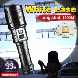 Nouveau laser blanc lampes de poche puissantes lampe torche rechargeable USB XHP70 lampe de poche