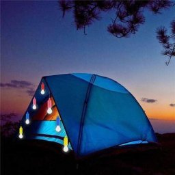 Lampe LED Portable colorée pour tente câble de Camping ampoule rétro sans batterie