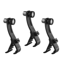 Support de Microphone à Clip réglable noir 3 pièces