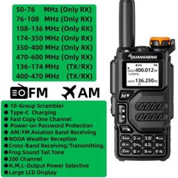 Quansheng-Talkie-walperforé UV K5 radio portable AM FM station de commutateur radio