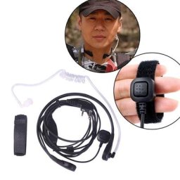 Retevis Micro Gorge Talkie-walkie Casque Émetteur-Récepteur Secrète Tube Doigt PTT Oreillette Pour