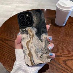 Coque de téléphone à rayures pour iPhone peinture à l'huile pare-chocs sac iPhone 11 13 Pro