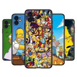 Coque en silicone noire pour Apple IPhone The Simpsons 14 13 12 Mini 11 Pro XS MAX Poly X 8