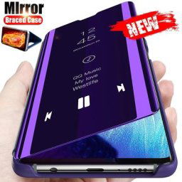 Coque de téléphone portable en cuir à rabat magnétique étui de luxe avec béquille pour Samsung