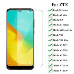 Protecteur d'écran pour lame Zte A7S 20 Smart A7 2020 Vita A3 A5 A7 Prime 2019 V10 3 pièces