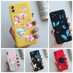 Pour Samsung Galaxy A04 Étui Papillon Fleurs Silicone Souple Couverture Arrière Pour Samsung A04e