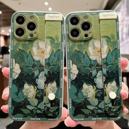 Coque avec dragonne et peinture à l'huile pour Realme étui avec motif floral pour modèles 2 3 5