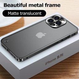 Protection d'objectif de cadre en métal de luxe pour iPhone coque arrière translucide en aluminium